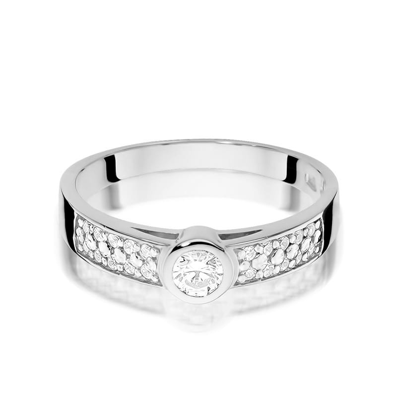 W389 Diamantový prsteň 0,15ct biele zlato Au 585/1000 - 1