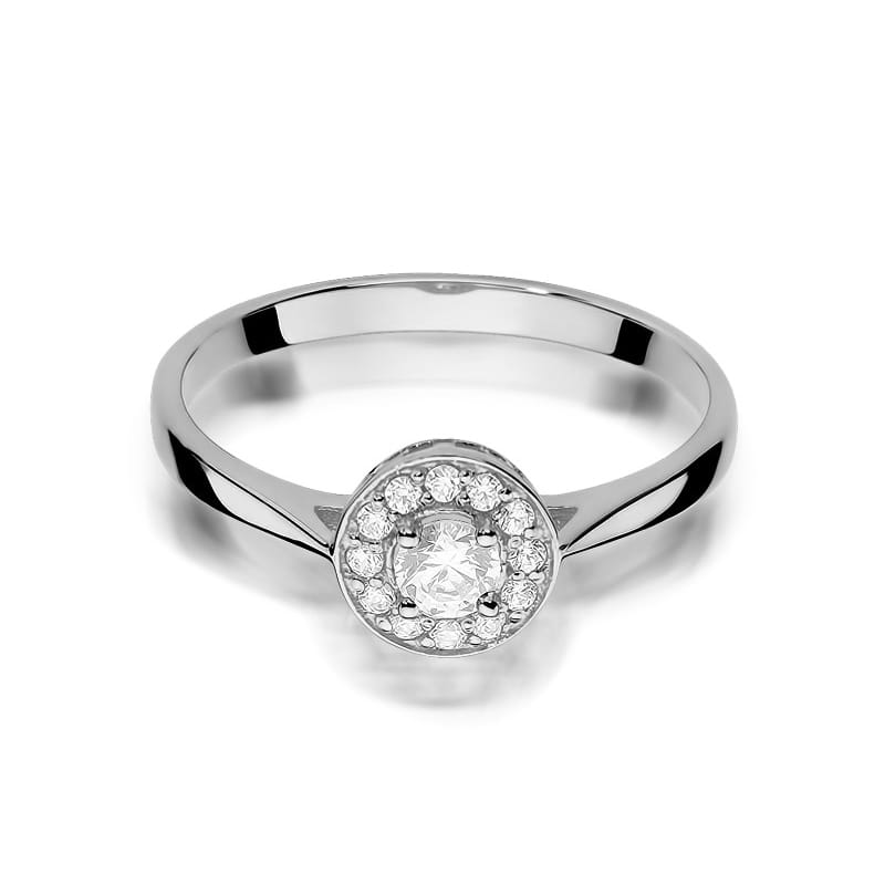 W390 Diamantový prsteň 0,15ct biele zlato Au 585/1000 - 1