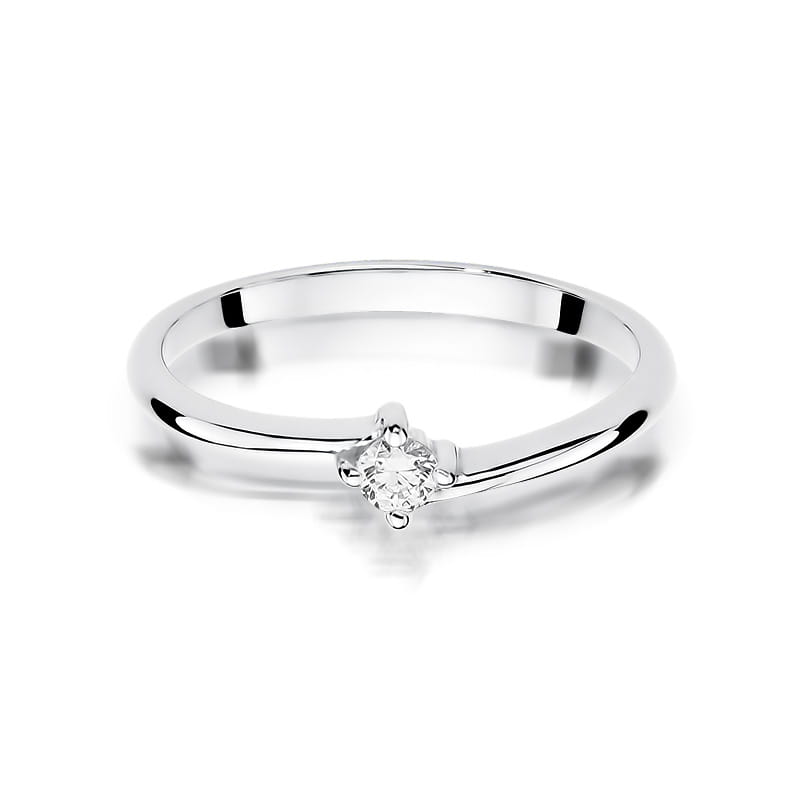W395 Diamantový prsteň 0,09ct biele zlato Au 585/1000 - 1