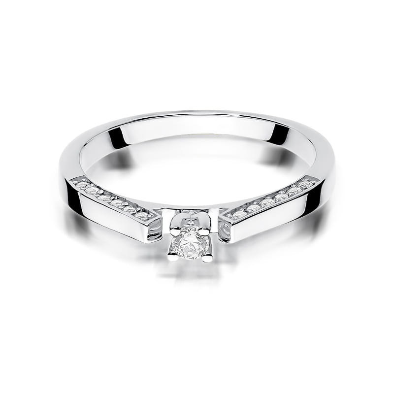 W396 Diamantový prsteň 0,08ct biele zlato Au 585/1000 - 1