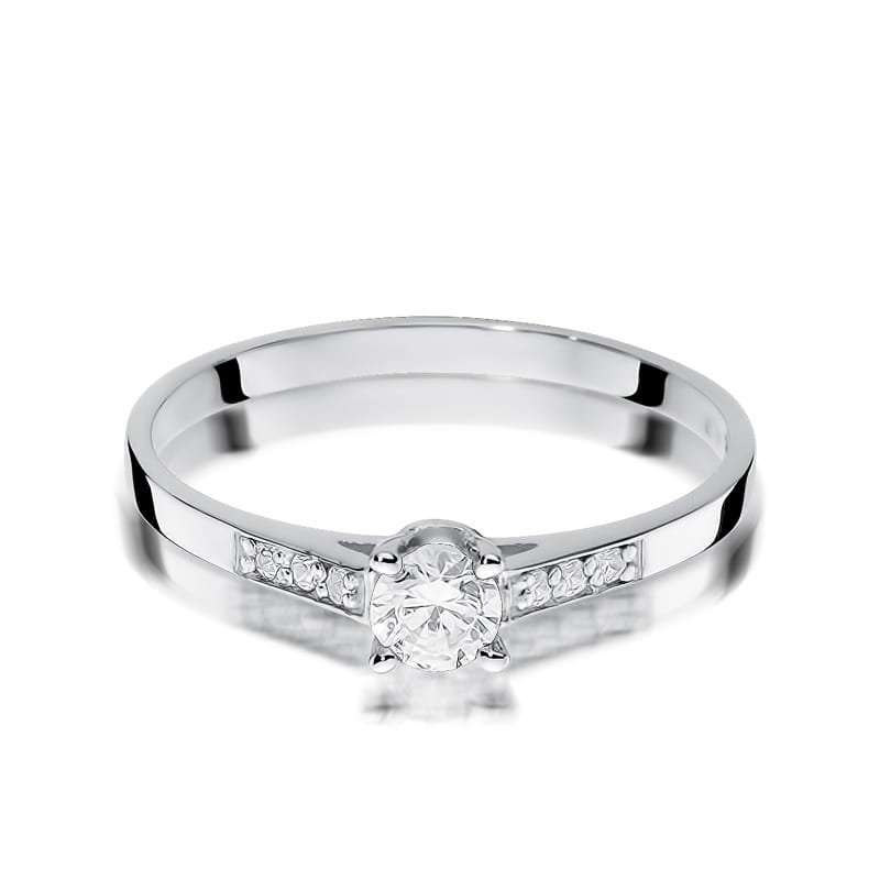 W399 Diamantový prsteň 0,15ct biele zlato Au 585/1000 - 1