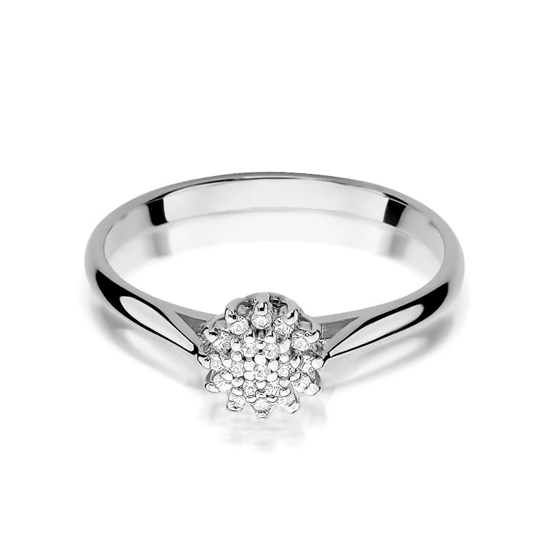 Prsteň W401 s diamantmi, biele zlato Au 585/1000 - 1