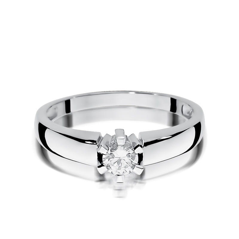 W405 Diamantový prsteň 0,23ct biele zlato Au 585/1000 - 1