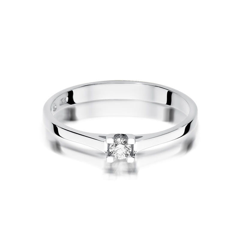 W407 Diamantový prsteň 0,09ct biele zlato Au 585/1000 - 1