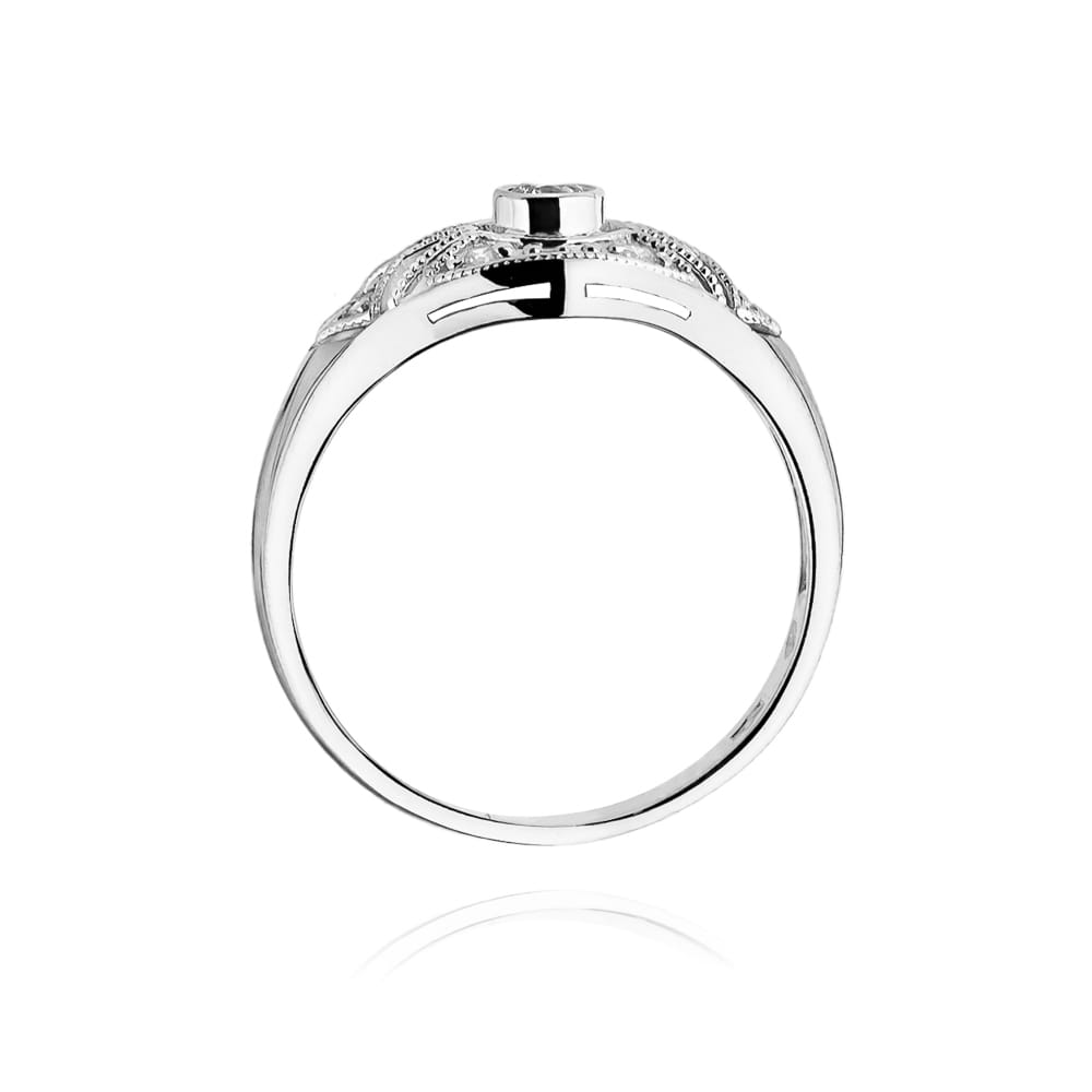 W413 Diamantový prsteň 0,10ct biele zlato Au 585/1000 - 2