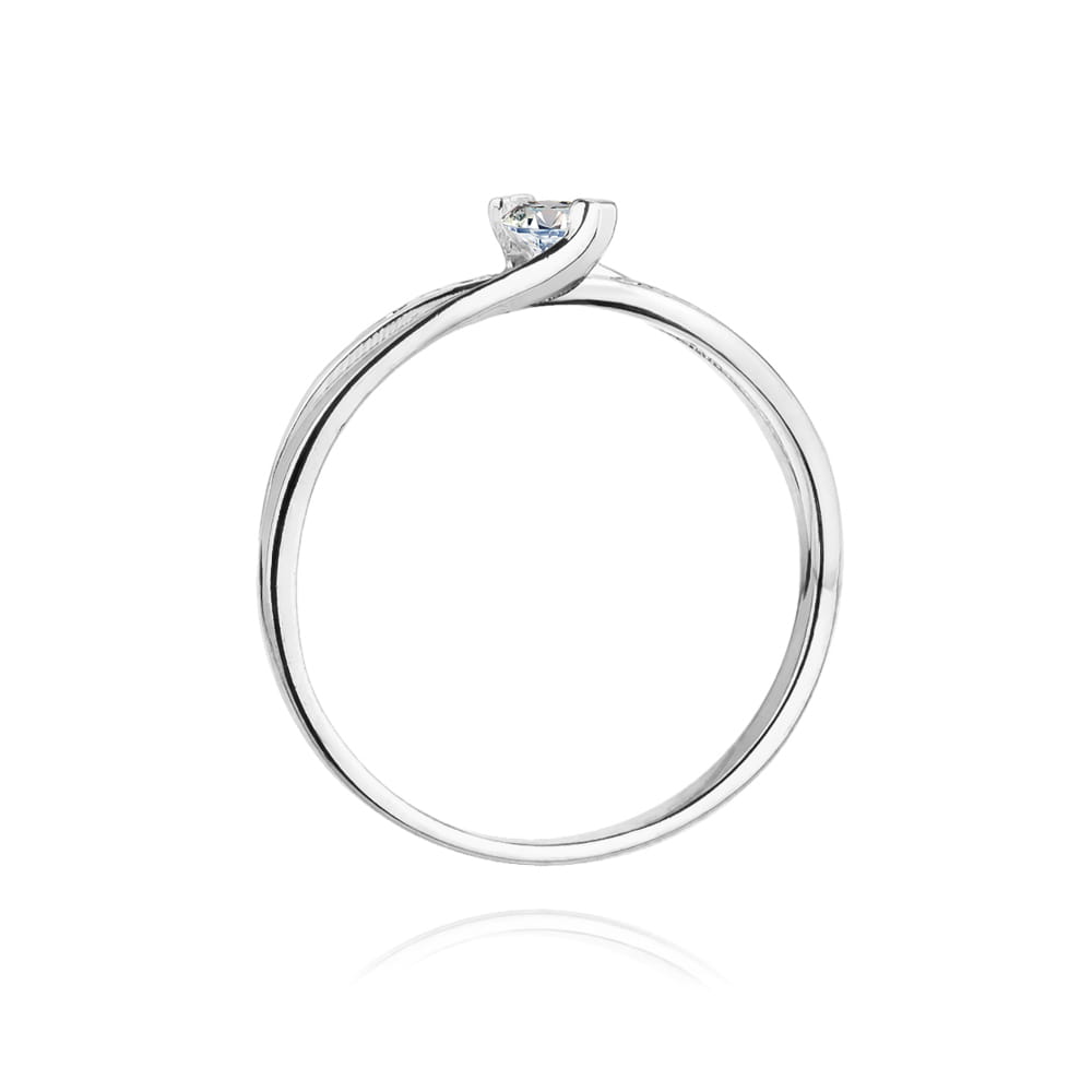 W415 Diamantový prsteň 0,10ct biele zlato Au 585/1000 - 2