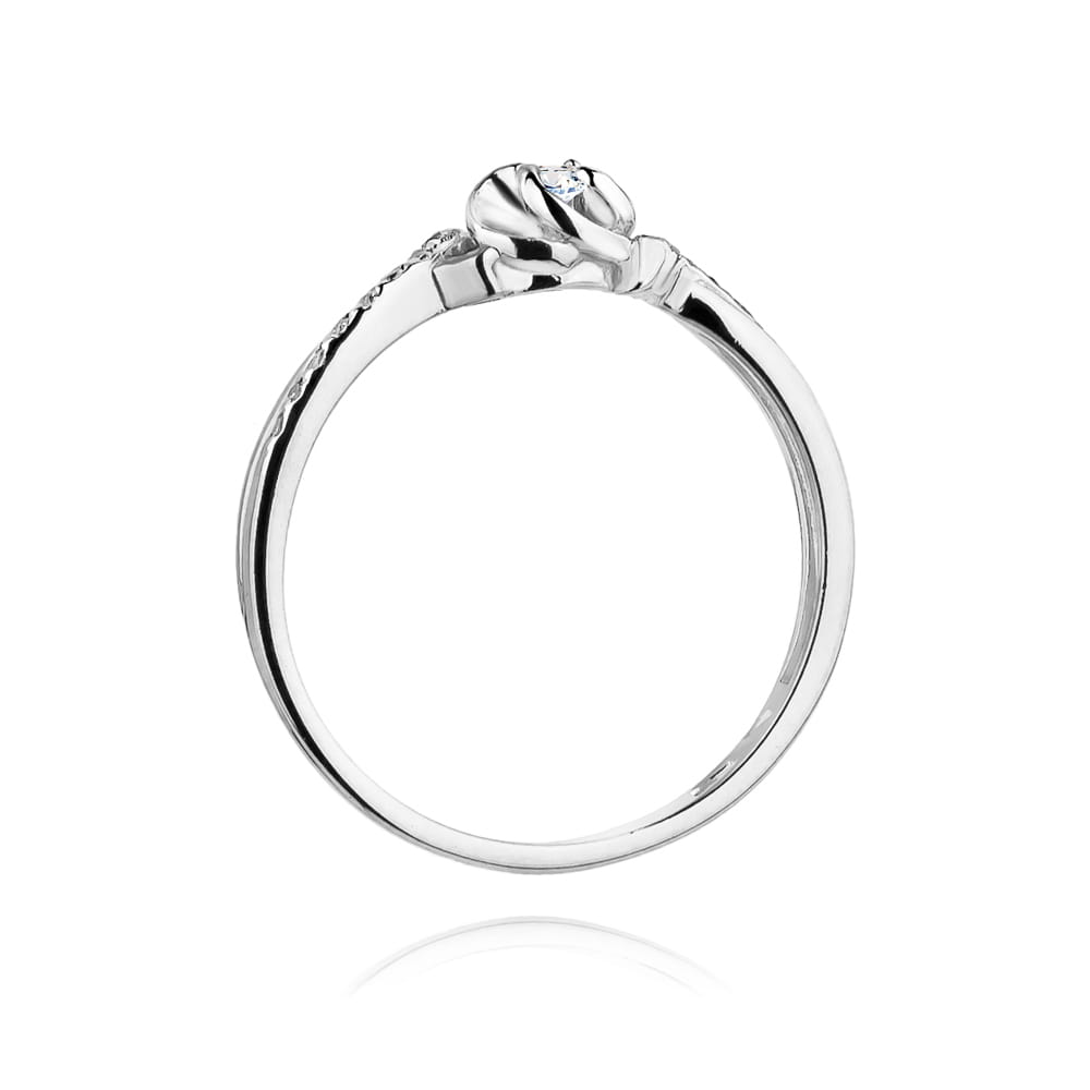 W420 Diamantový prsteň 0,04ct biele zlato Au 585/1000 - 2