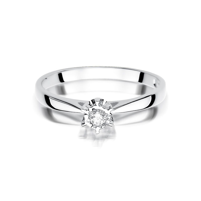 W426 Diamantový prsteň 0,05ct biele zlato Au 585/1000 - 1