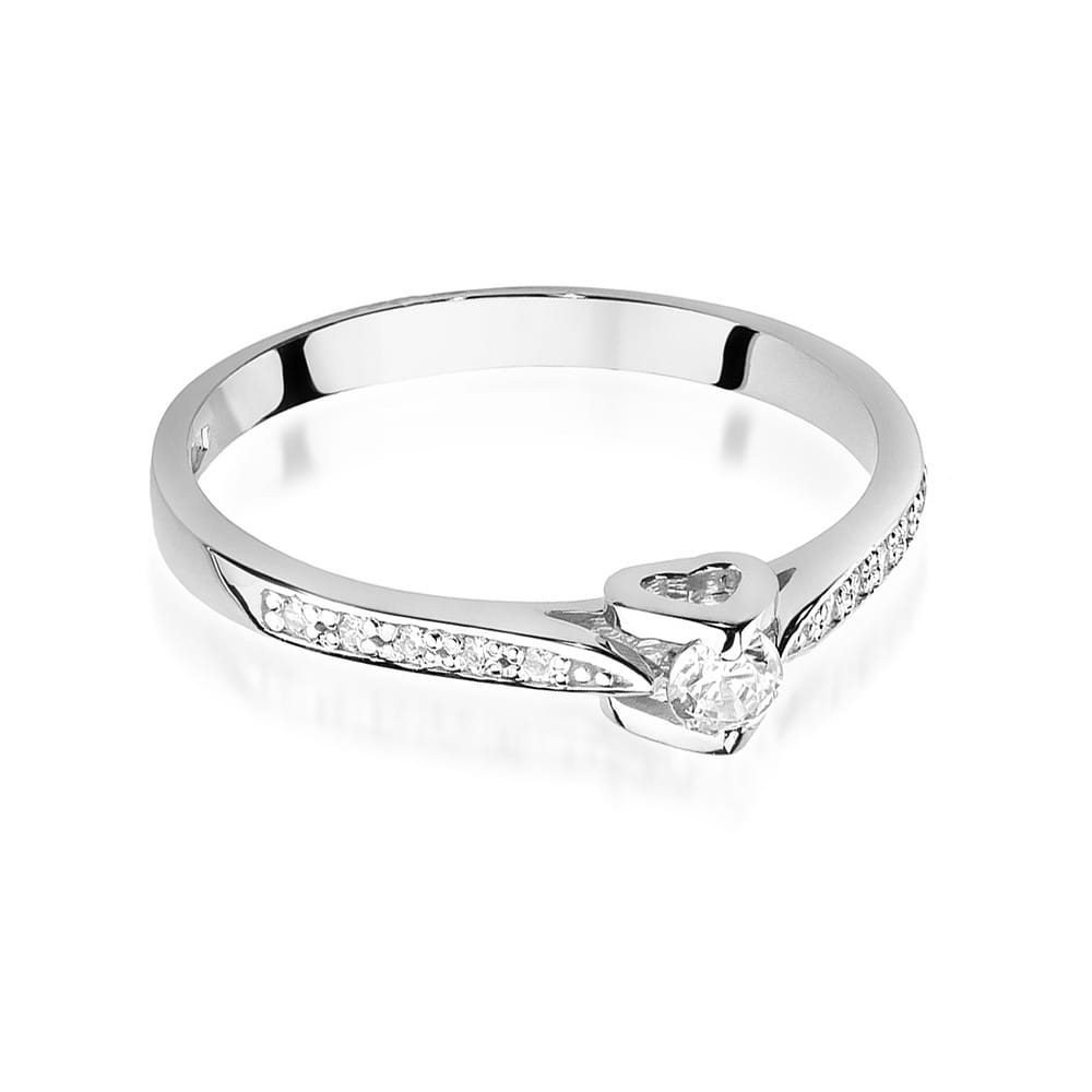 W435 Diamantový prsteň 0,10ct biele zlato Au 585/1000 - 1
