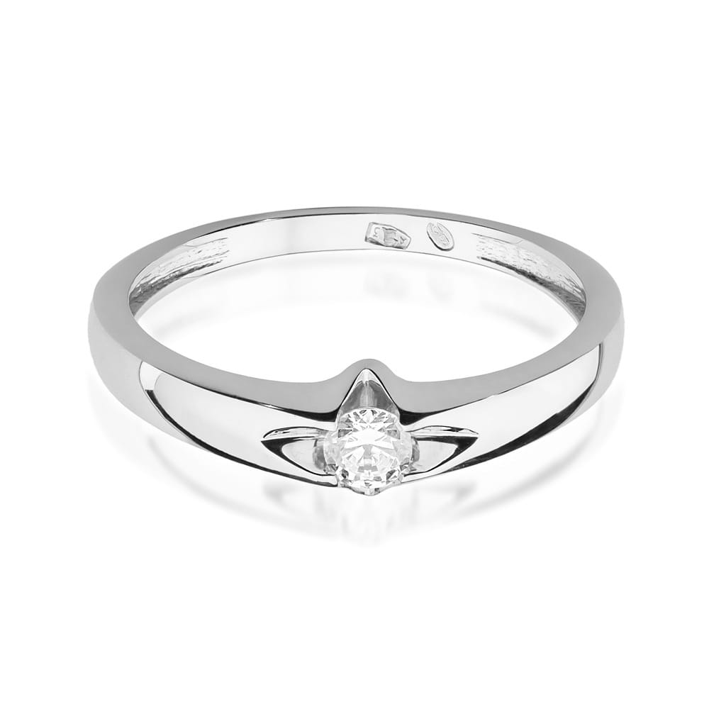 W436 Diamantový prsteň 0,12ct biele zlato Au 585/1000 - 1