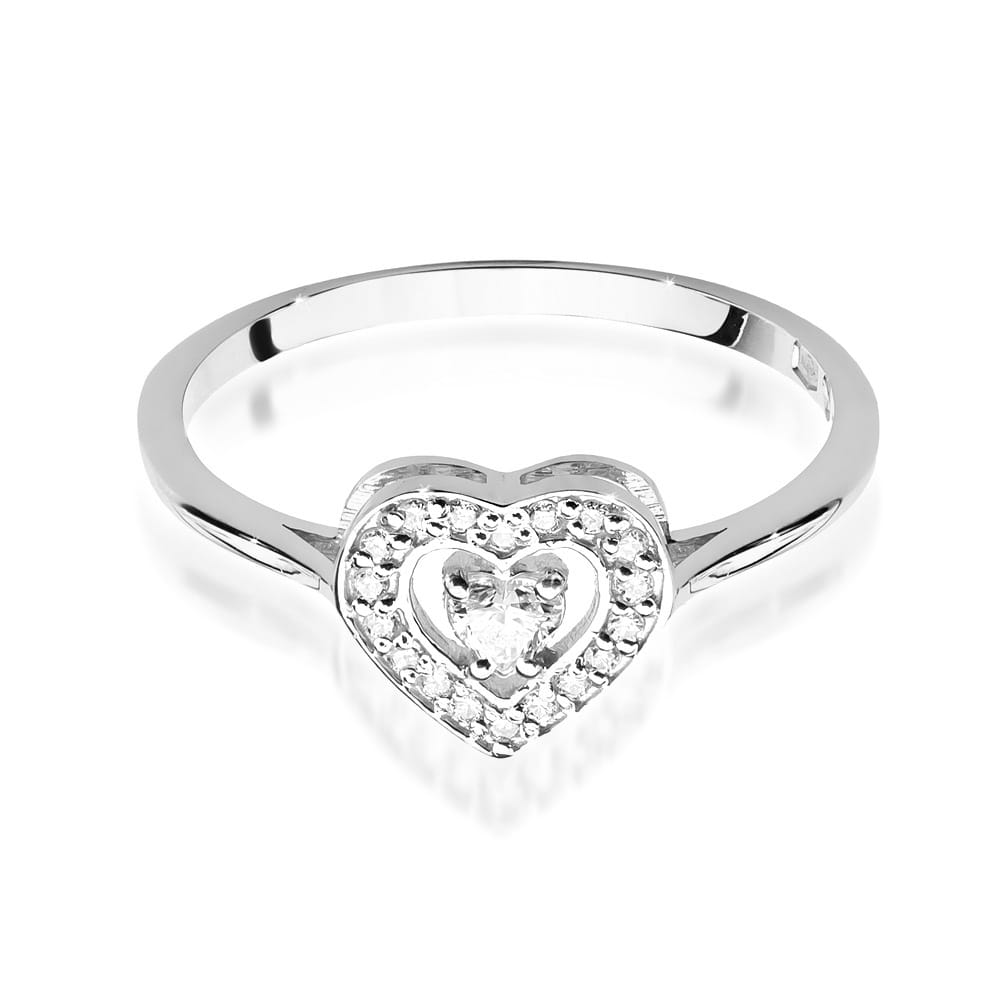 W442 Diamantový prsteň 0,10ct biele zlato Au 585/1000 - 1