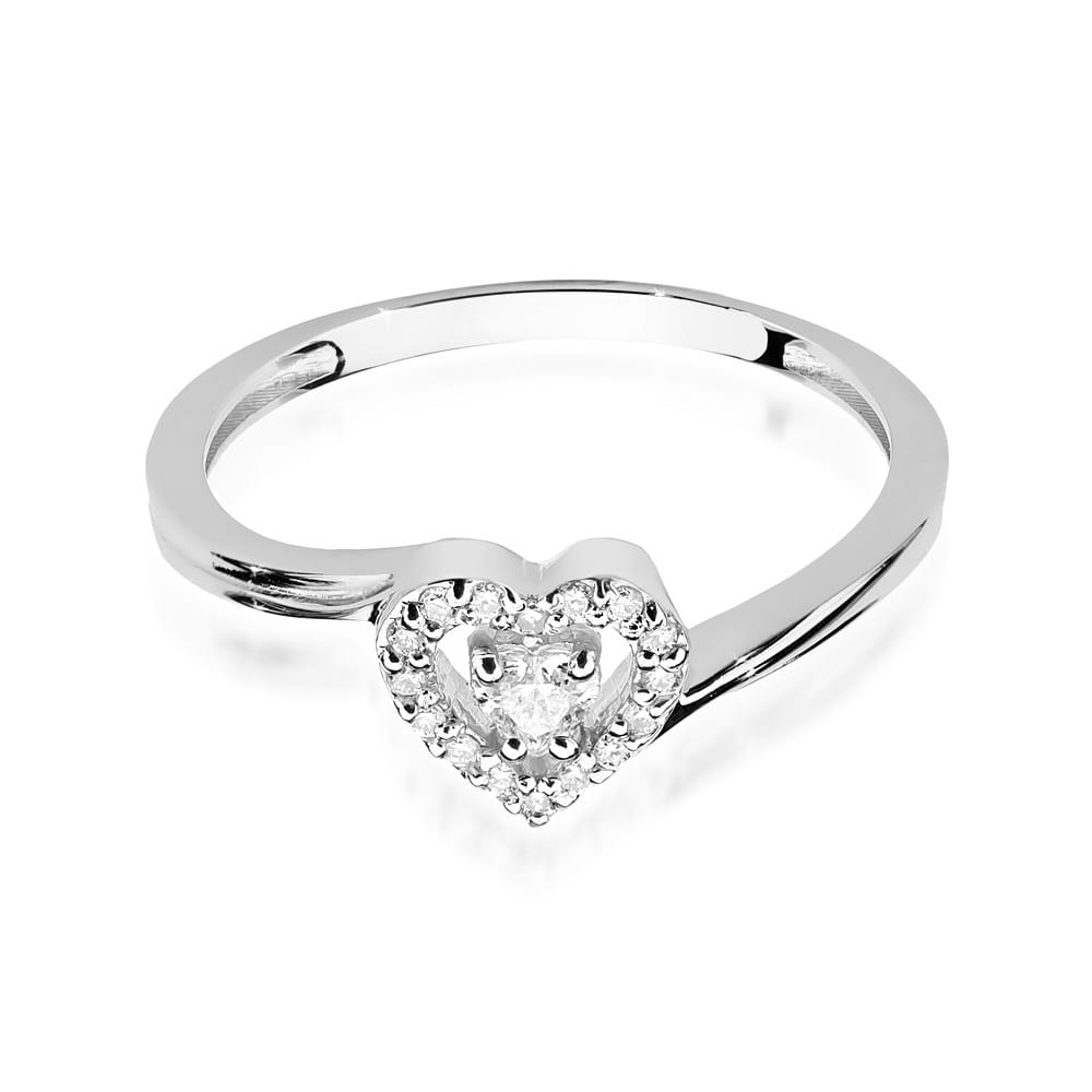 W444 Diamantový prsteň 0,10ct biele zlato Au 585/1000 - 1