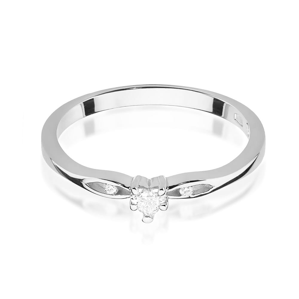 W445 Diamantový prsteň 0,10ct biele zlato Au 585/1000 - 1