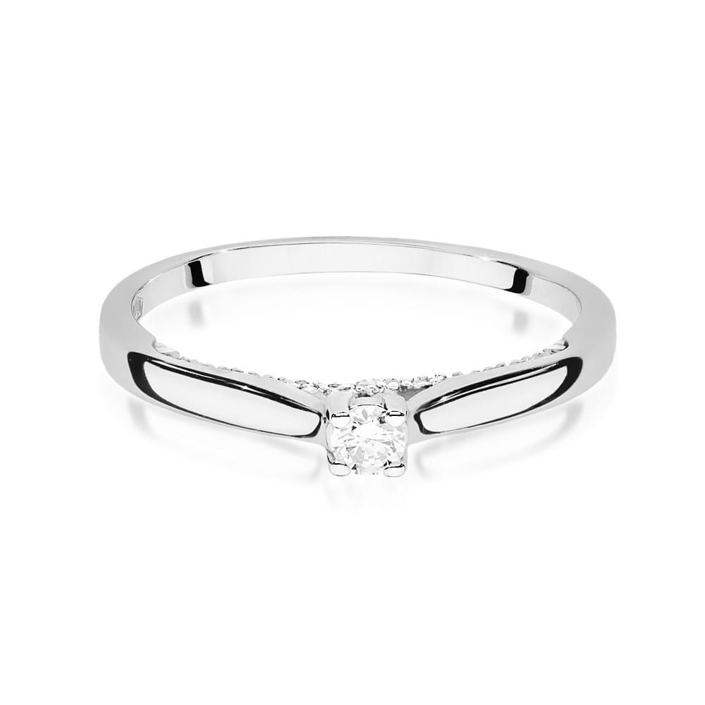 W452 Diamantový prsteň 0.08ct biele zlato Au 585/1000 - 1
