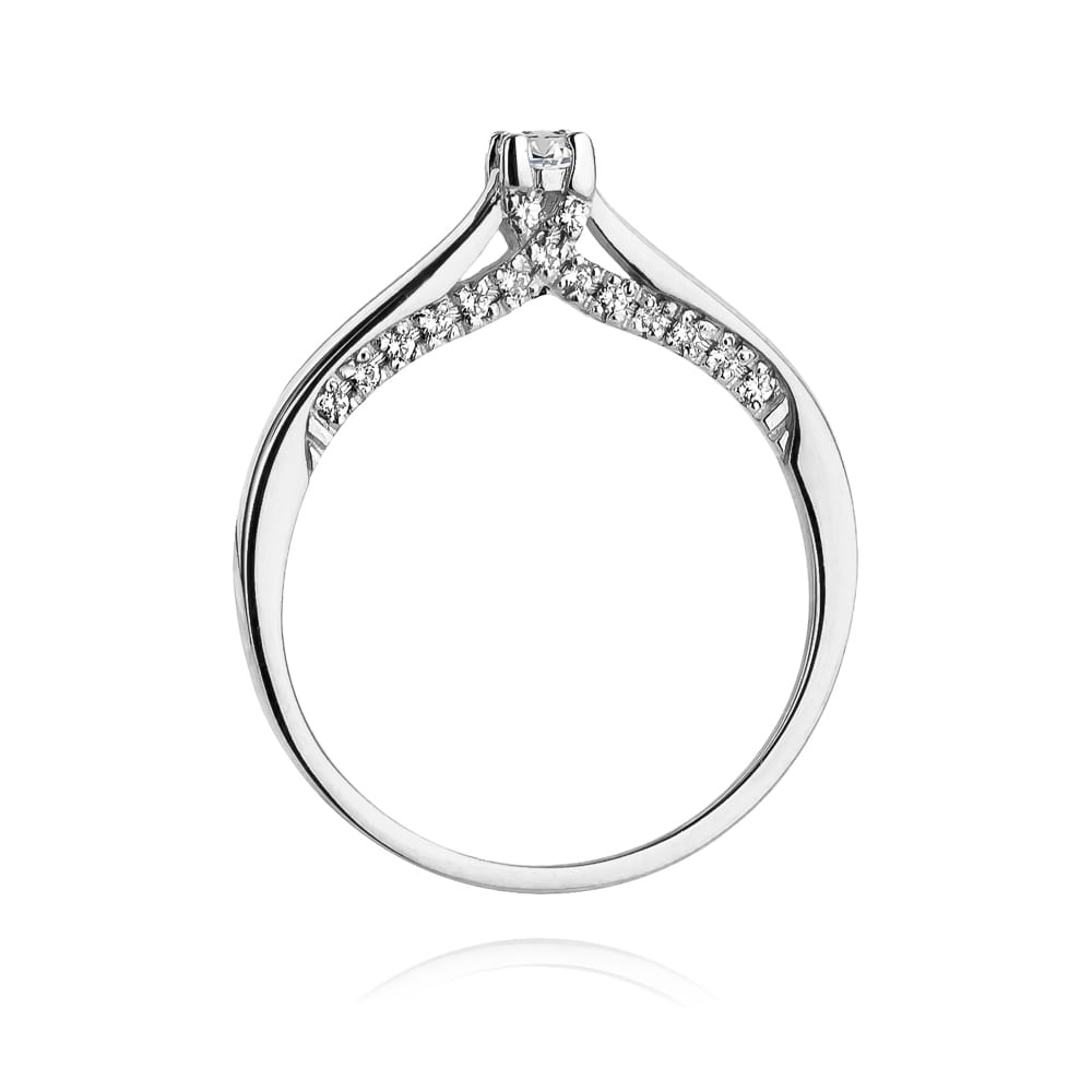 W452 Diamantový prsteň 0.08ct biele zlato Au 585/1000 - 2