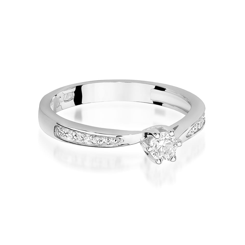 W453 Diamantový prsteň 0,15ct biele zlato Au 585/1000 - 1