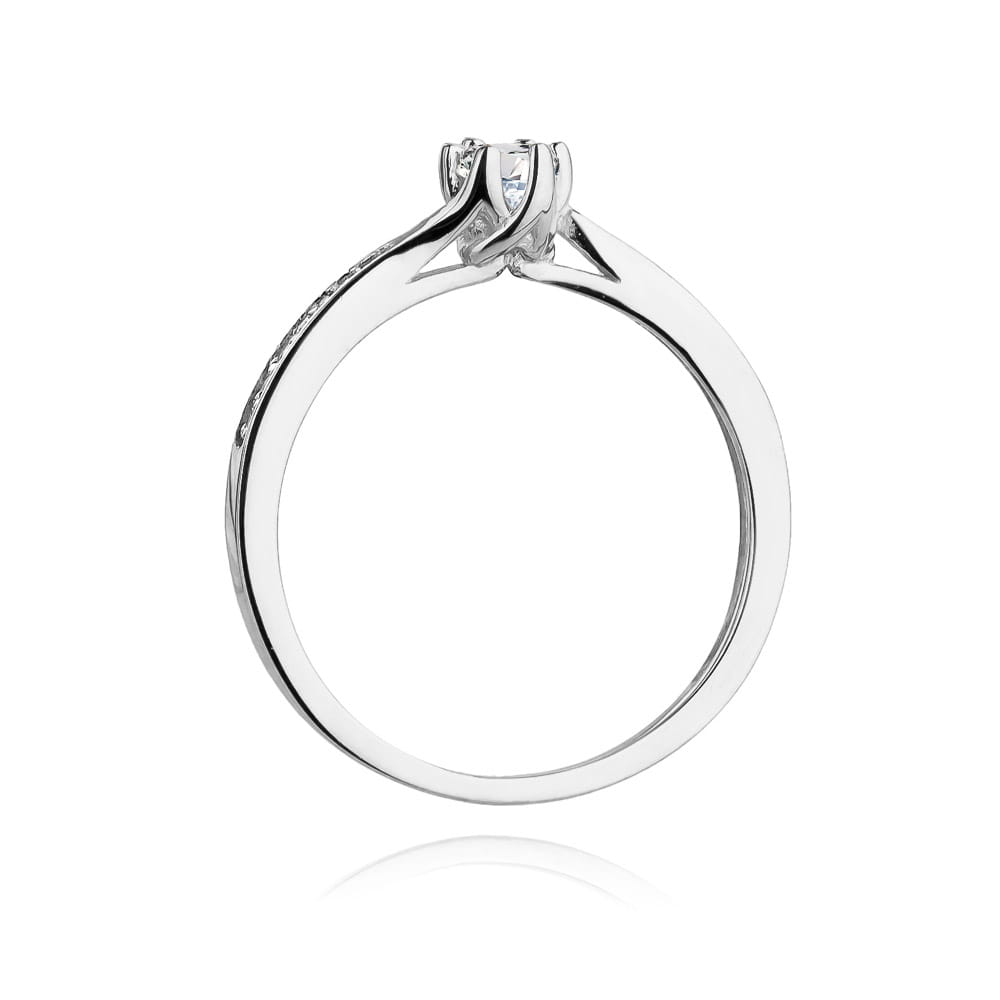 W453 Diamantový prsteň 0,15ct biele zlato Au 585/1000 - 2