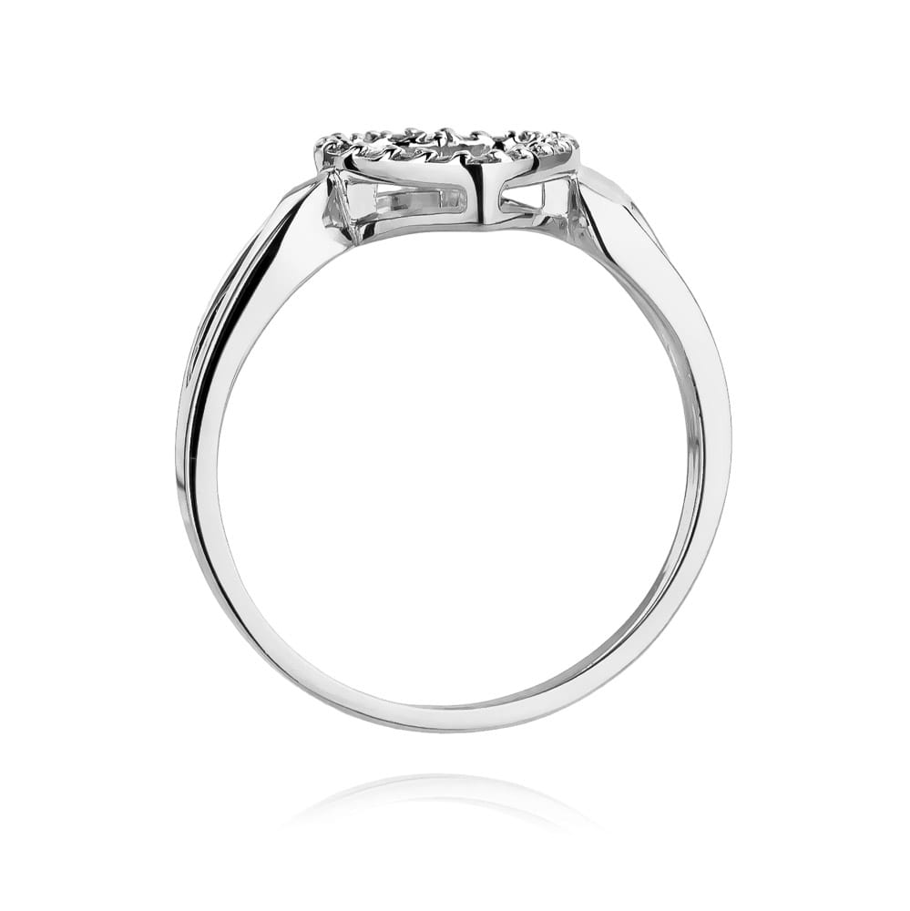 Prsteň W456 s diamantmi, biele zlato Au 585/1000 - 2