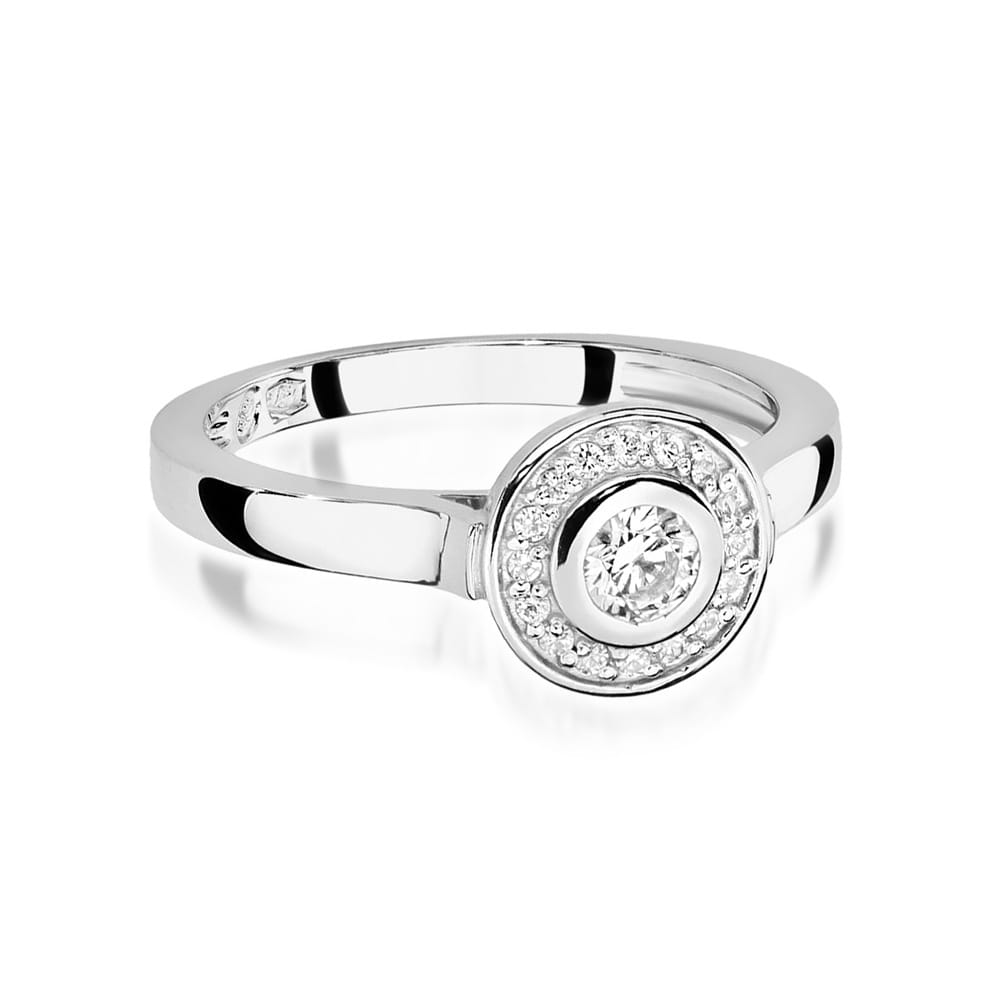 W460B Diamantový prsteň 0,15ct biele zlato Au 585/1000 - 1