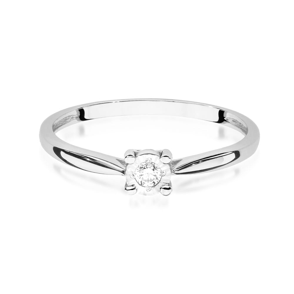 W461 Diamantový prsteň 0,08ct biele zlato Au 585/1000 - 1