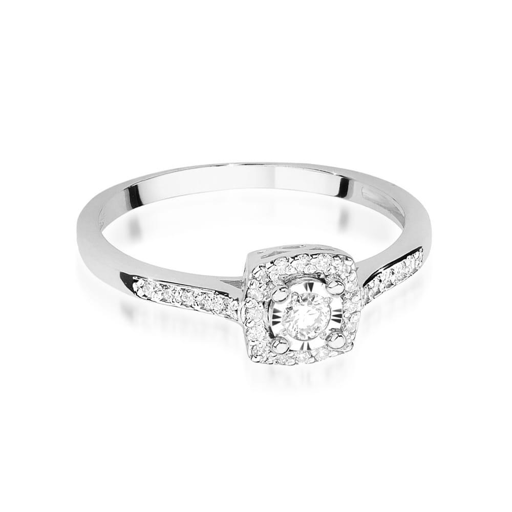W462 Diamantový prsteň 0,08ct biele zlato Au 585/1000 - 1