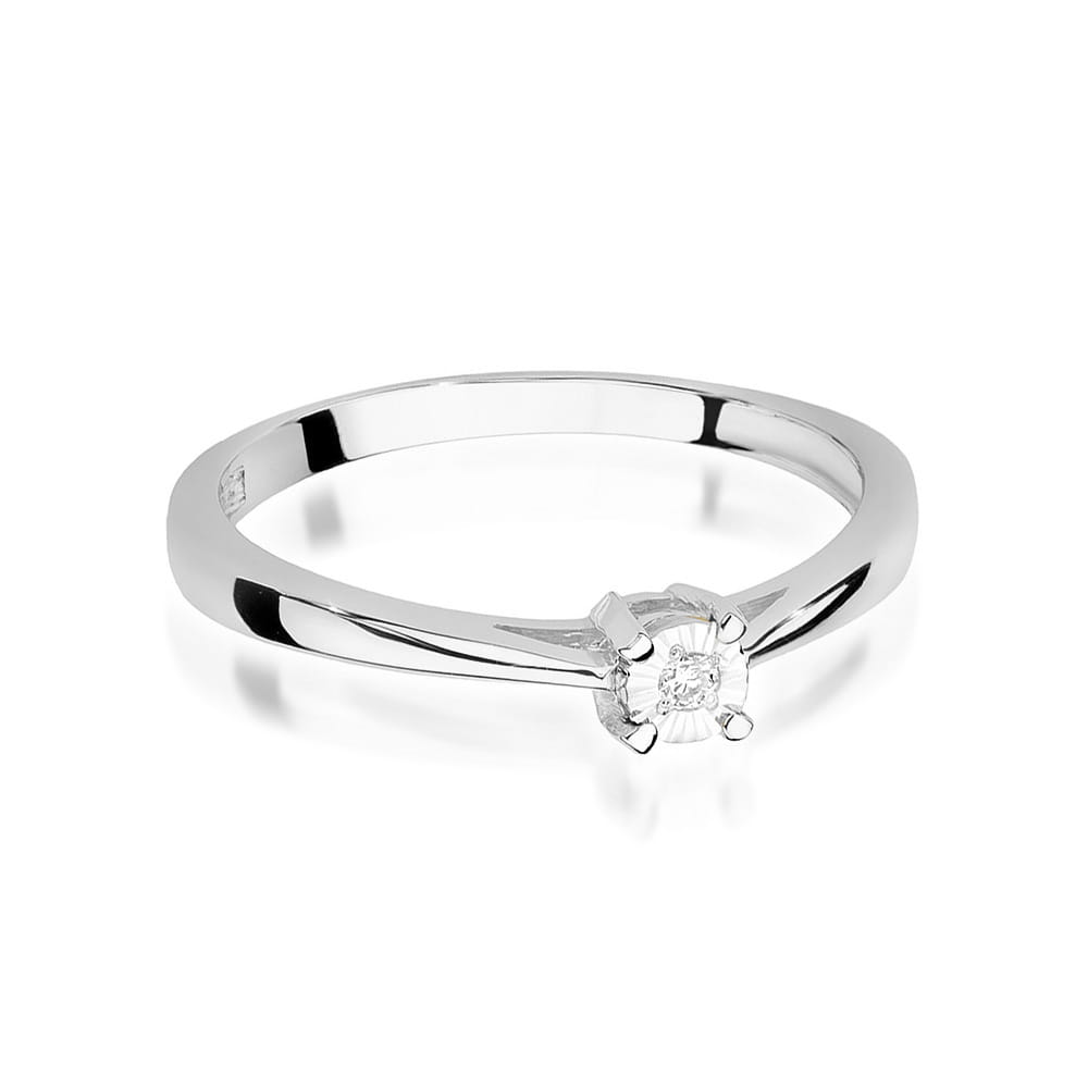 W463 Diamantový prsteň 0,02ct biele zlato Au 585/1000 - 1