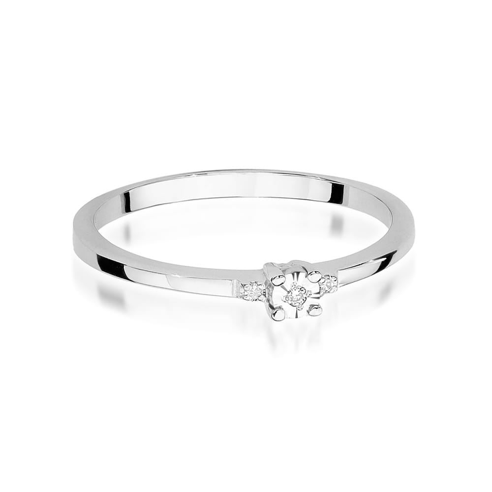 Prsteň W0464 Diamant 0,01ct biele zlato Au 585/1000 - 1