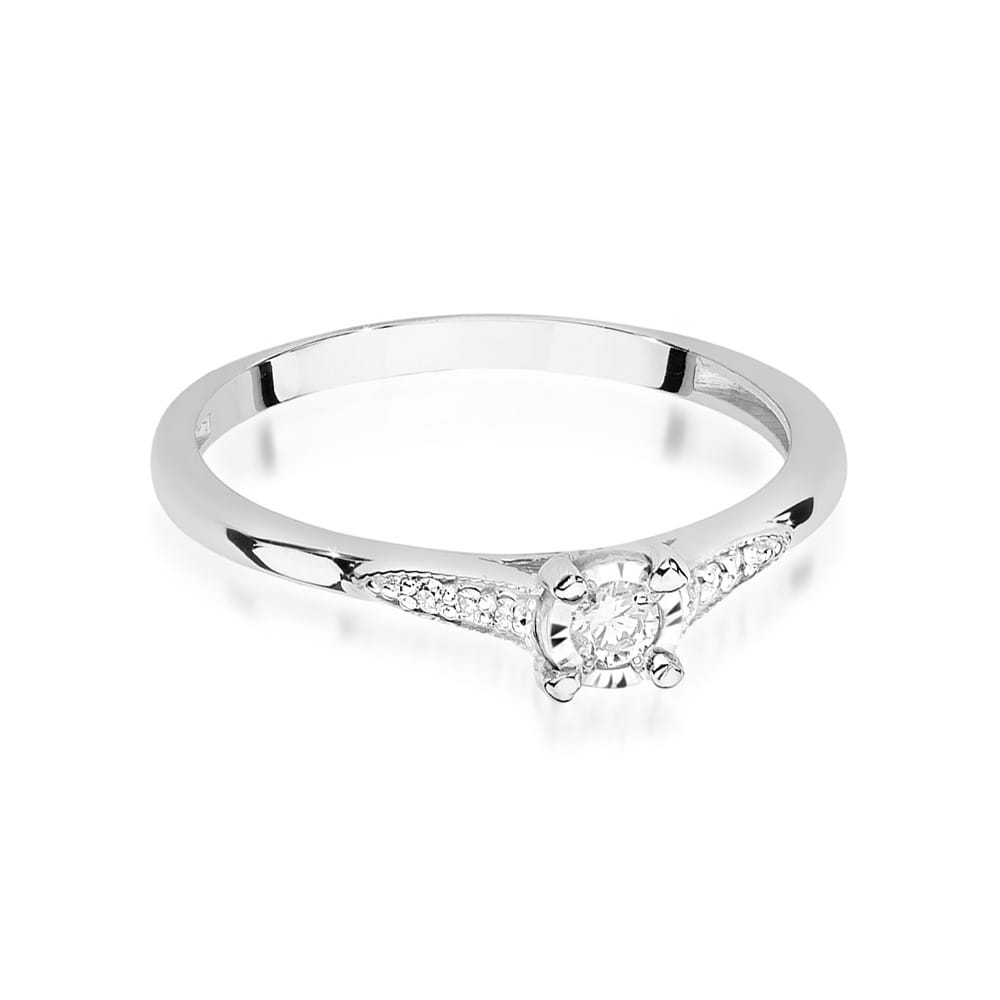 Prsteň W0466 Diamant 0,08ct biele zlato Au 585/1000 - 1