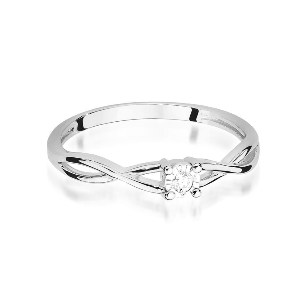 W470 Diamantový prsteň 0,03ct biele zlato Au 585/1000 - 1