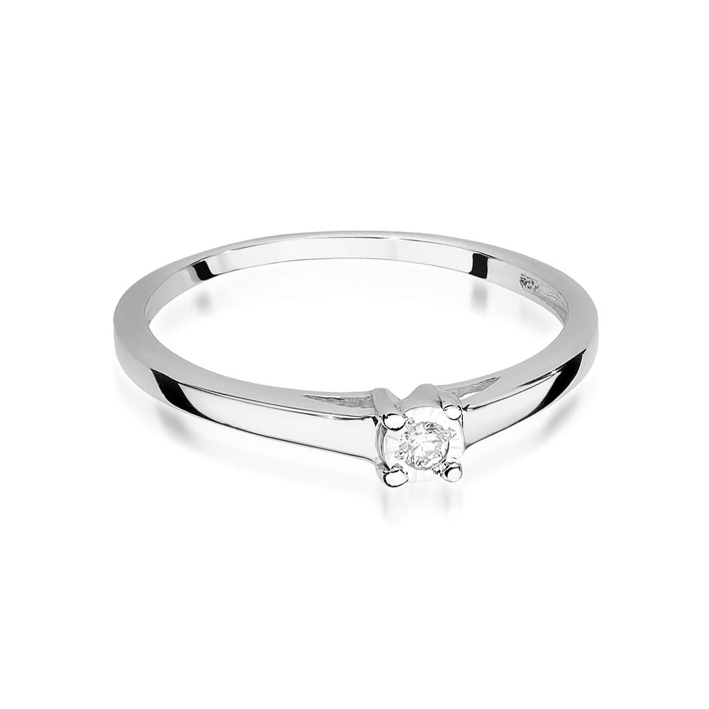 W471 Diamantový prsteň 0,03ct biele zlato Au 585/1000 - 1