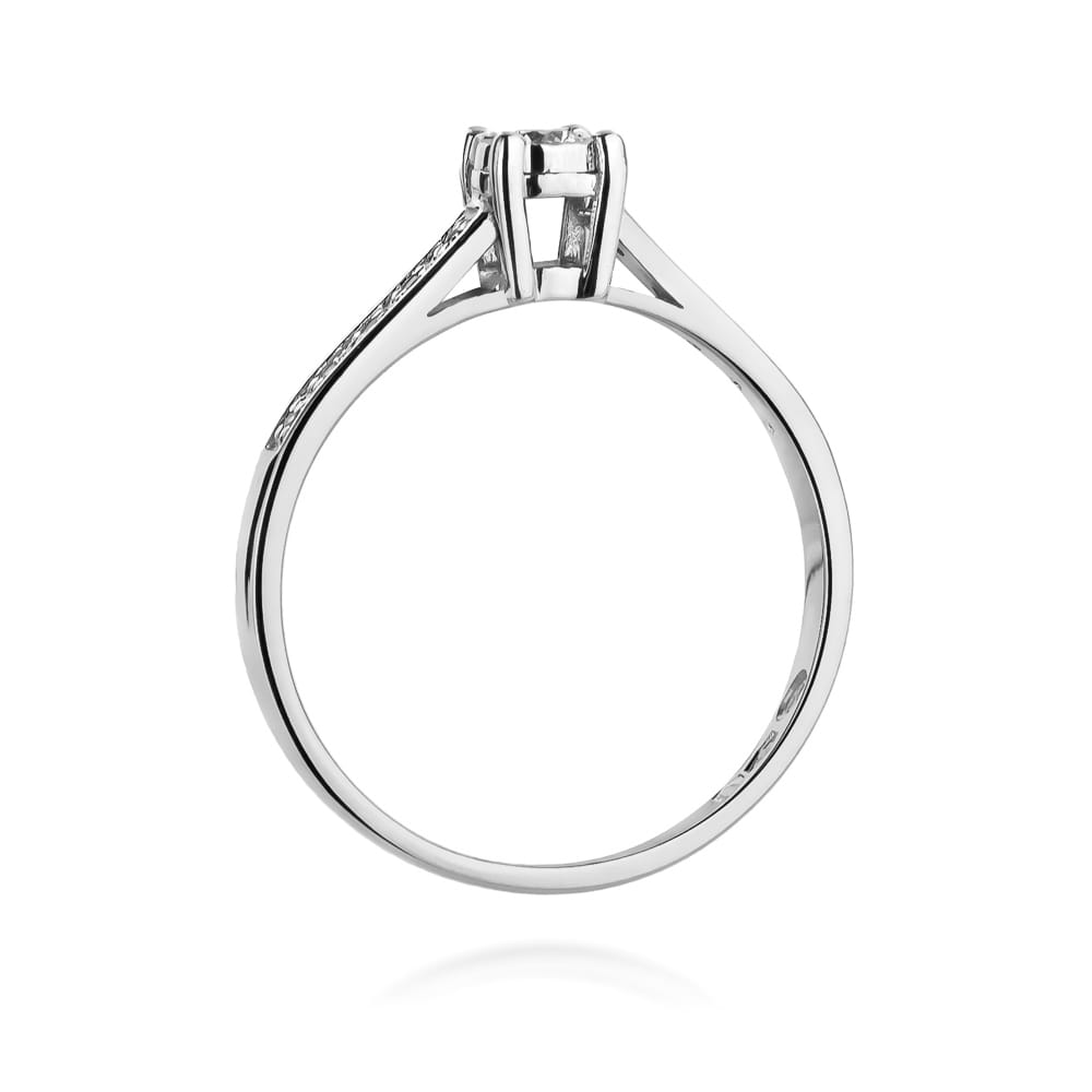 W474 Diamantový prsteň 0.08ct biele zlato Au 585/1000 - 2