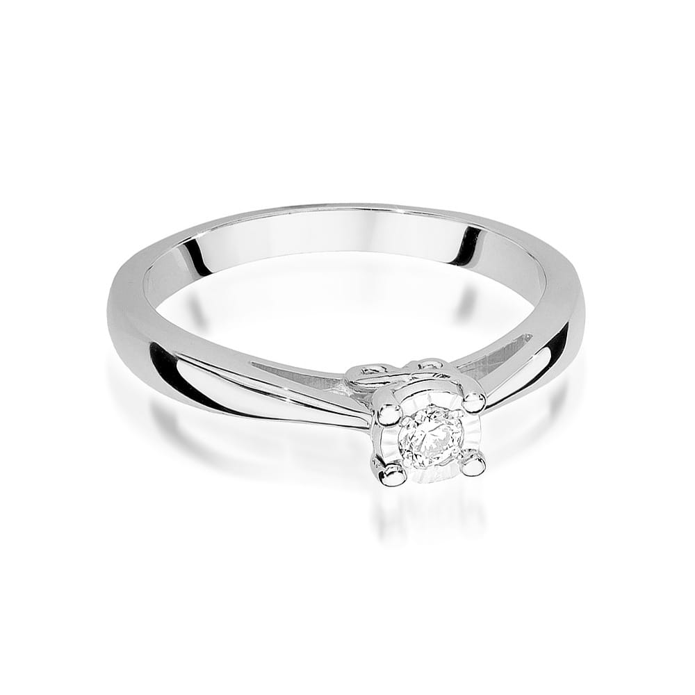 W475 Diamantový prsteň 0,08ct biele zlato Au 585/1000 - 1