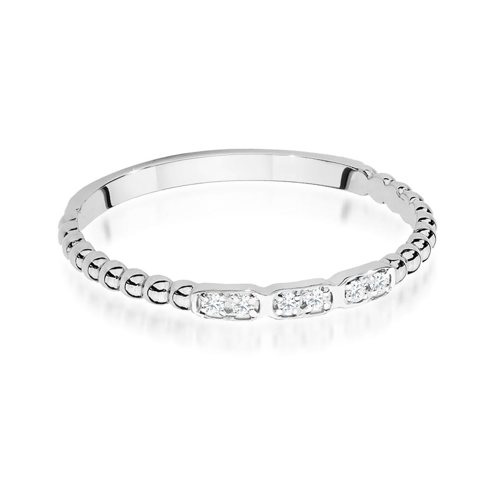 Prsteň W479 s diamantmi, biele zlato Au 585/1000 - 1