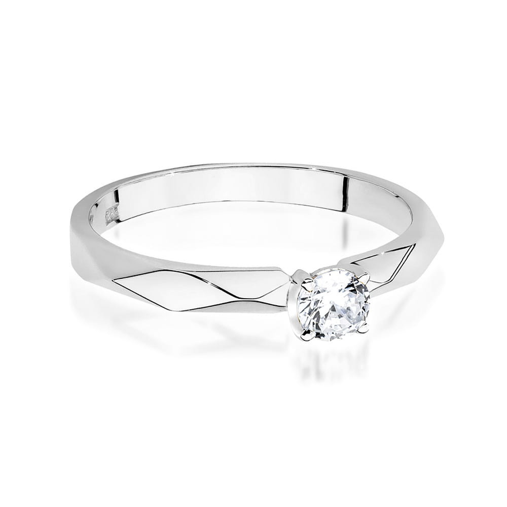 W484 Diamantový prsteň 0,15ct biele zlato Au 585/1000 - 1