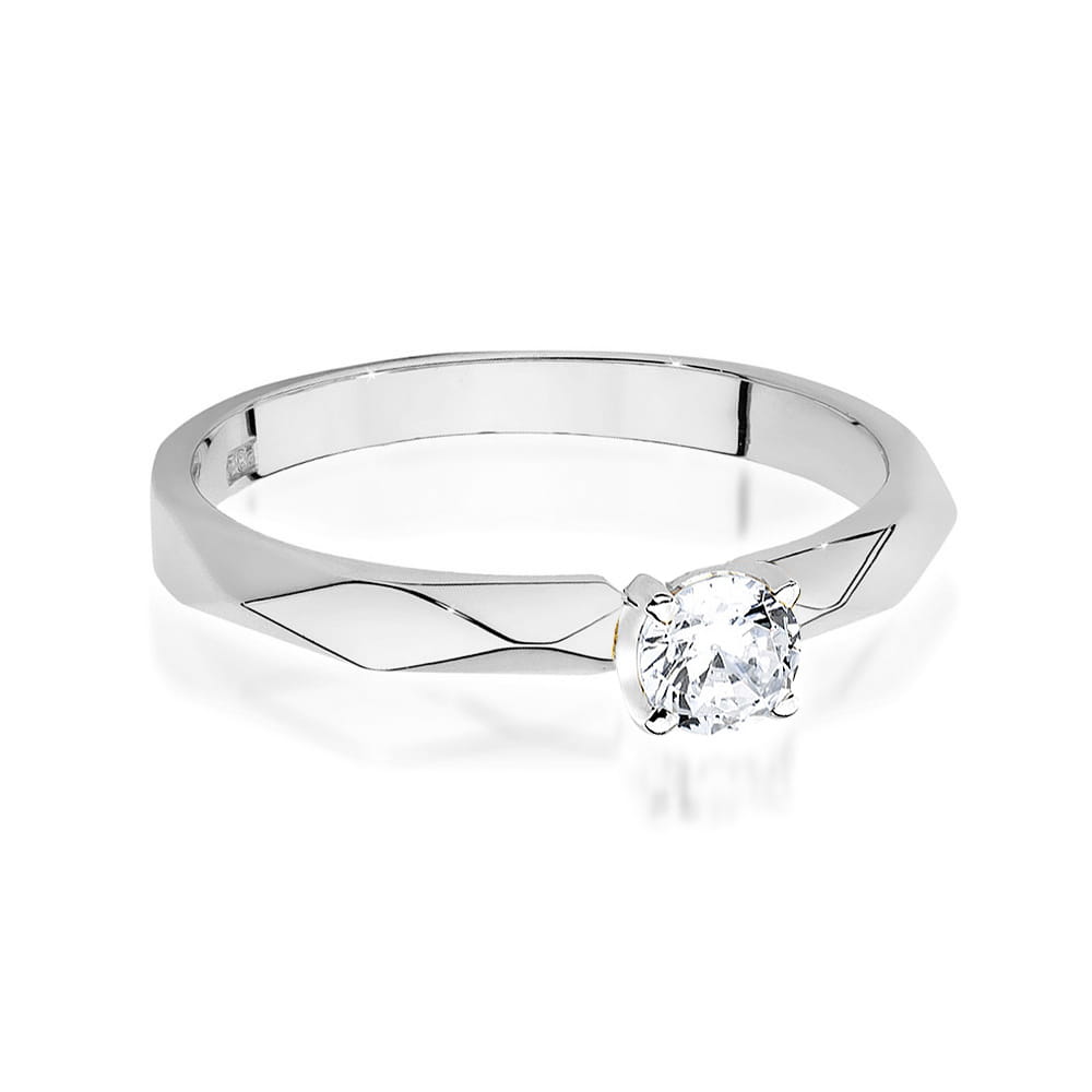 W484 Diamantový prsteň 0,20ct biele zlato Au 585/1000 - 1