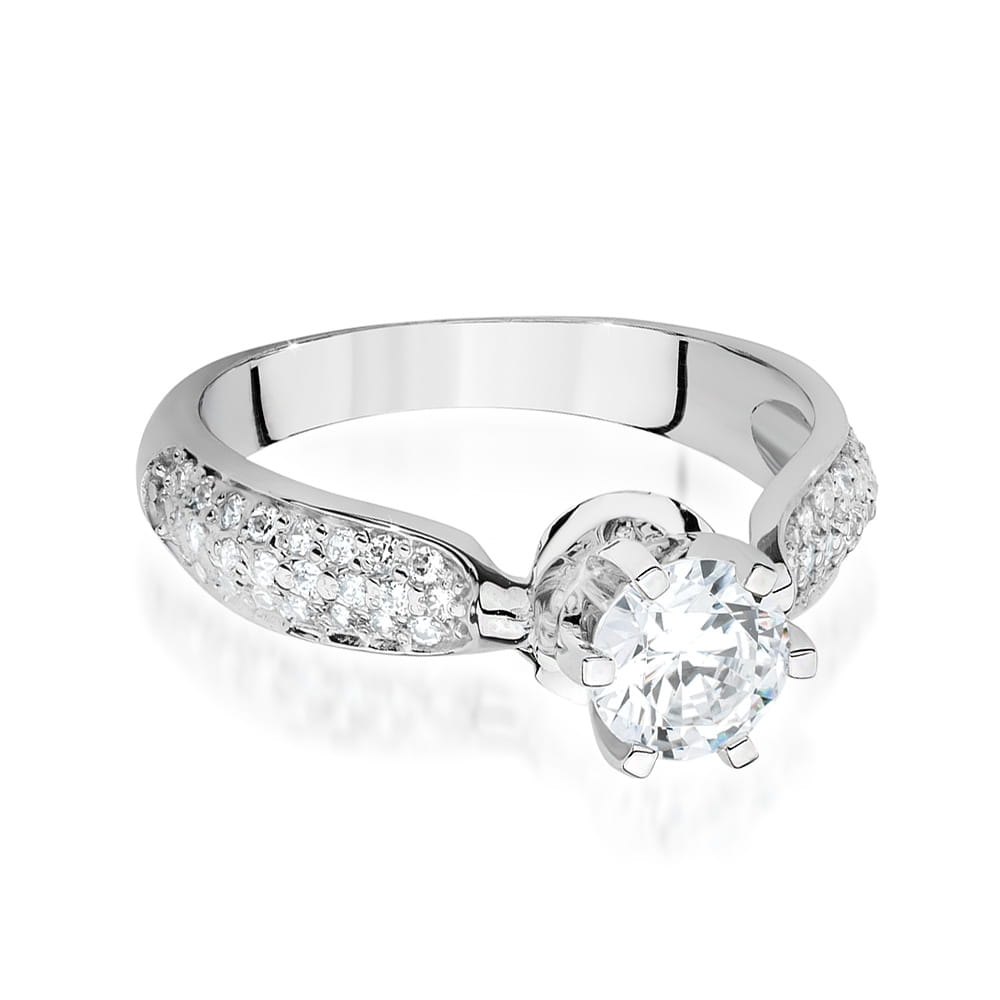 W494 Diamantový prsteň 0,70ct biele zlato Au 585/1000 - 1