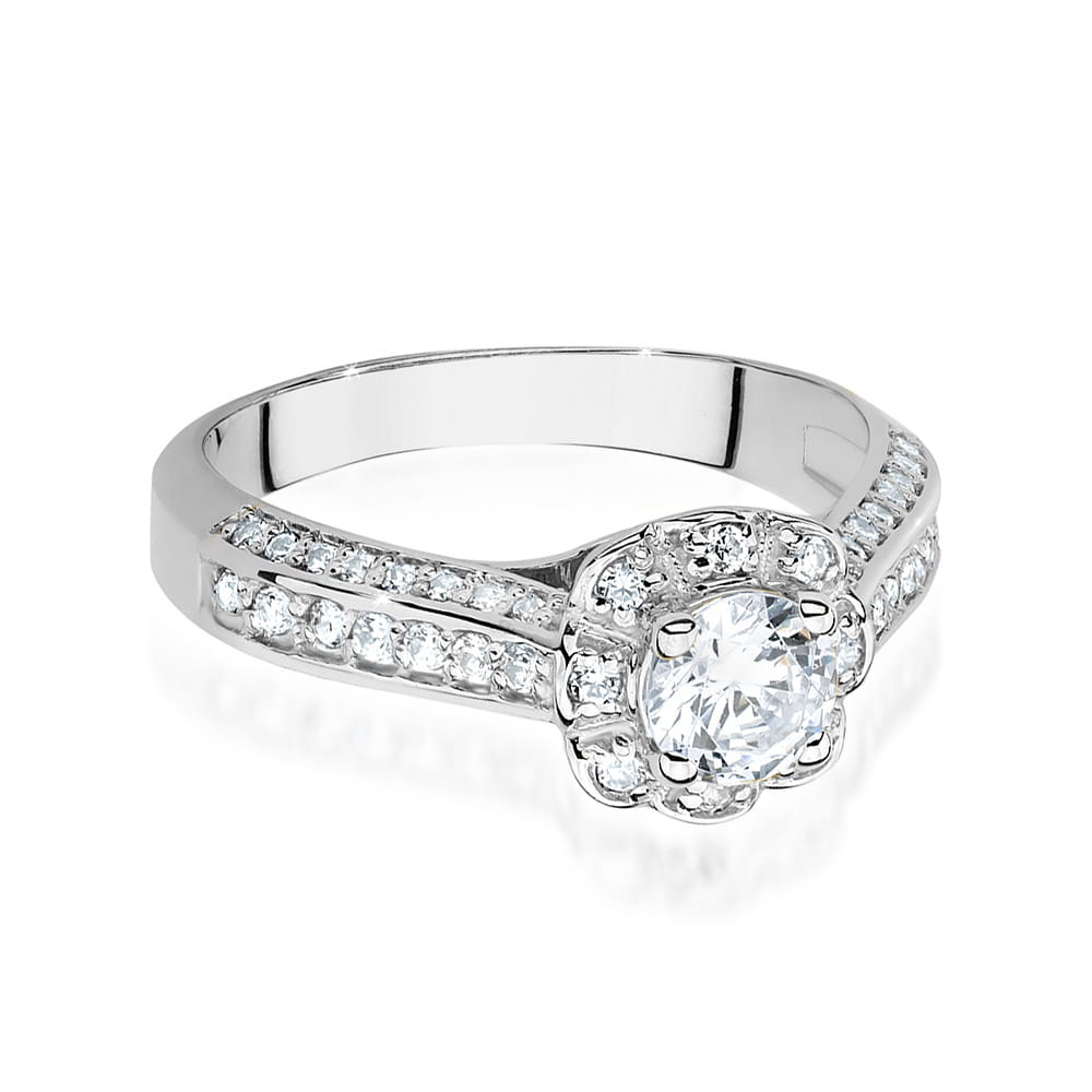 W495 Diamantový prsteň 0,50ct biele zlato Au 585/1000 - 1