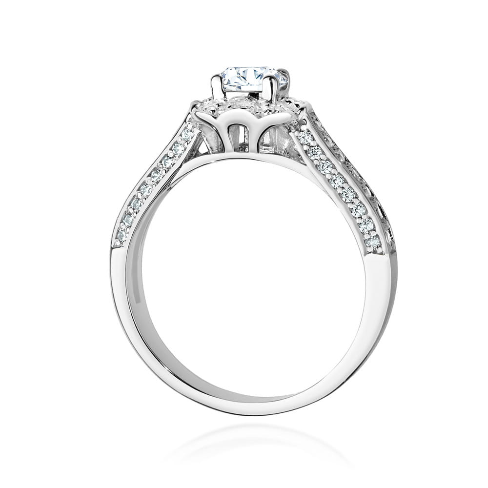 W495 Diamantový prsteň 0,50ct biele zlato Au 585/1000 - 2