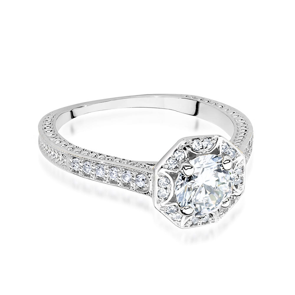 W498 Diamantový prsteň 0,70ct biele zlato Au 585/1000 - 1