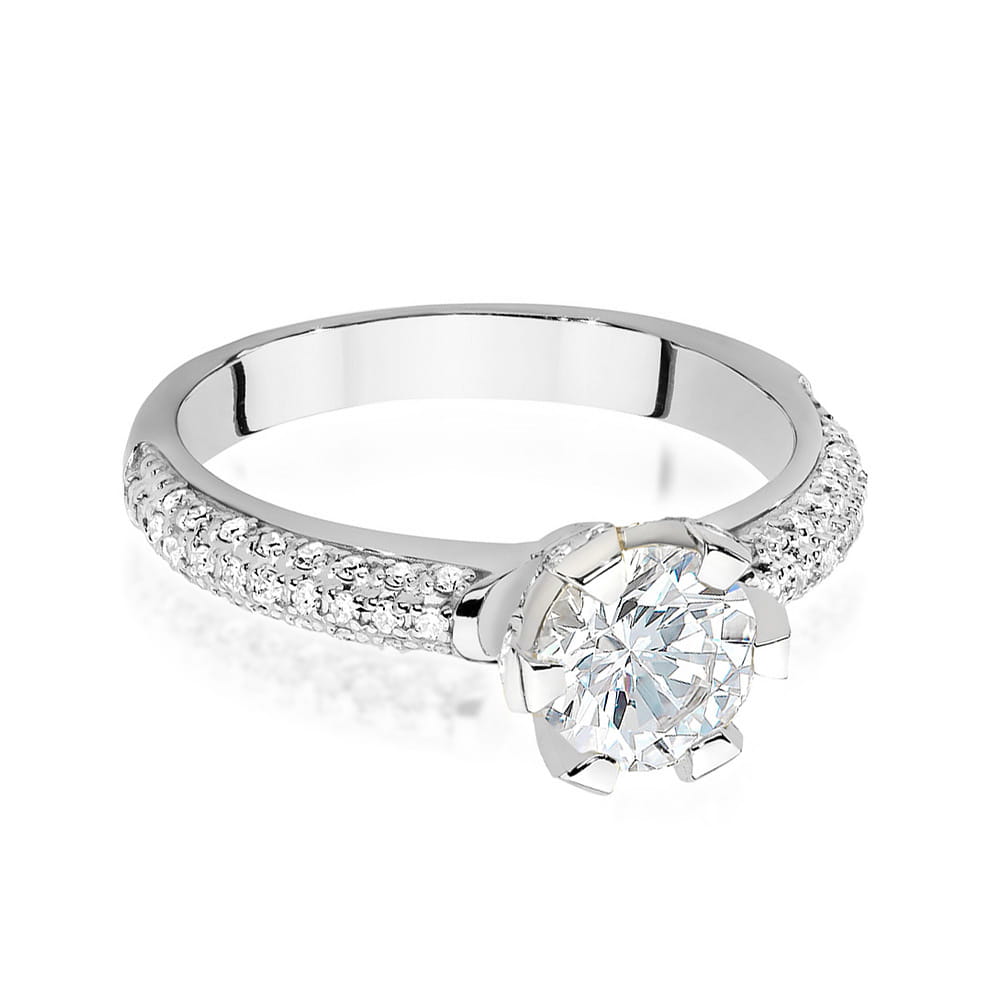 W503 Diamantový prsteň 1,00ct biele zlato Au 585/1000 - 1