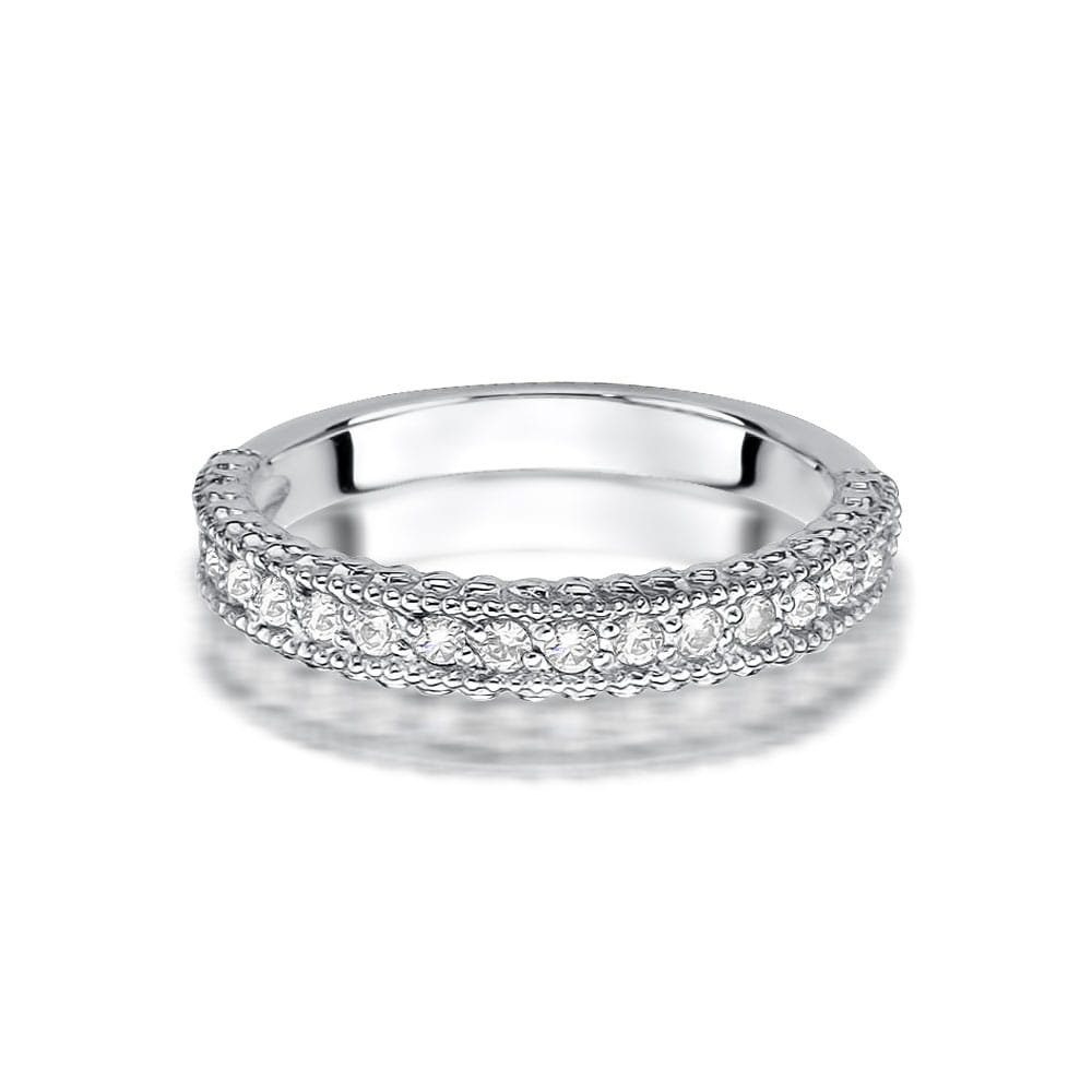 Prsteň W507 s diamantmi, biele zlato Au 585/1000 - 1