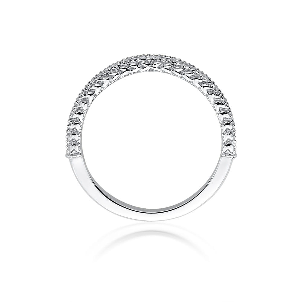 Prsteň W507 s diamantmi, biele zlato Au 585/1000 - 2