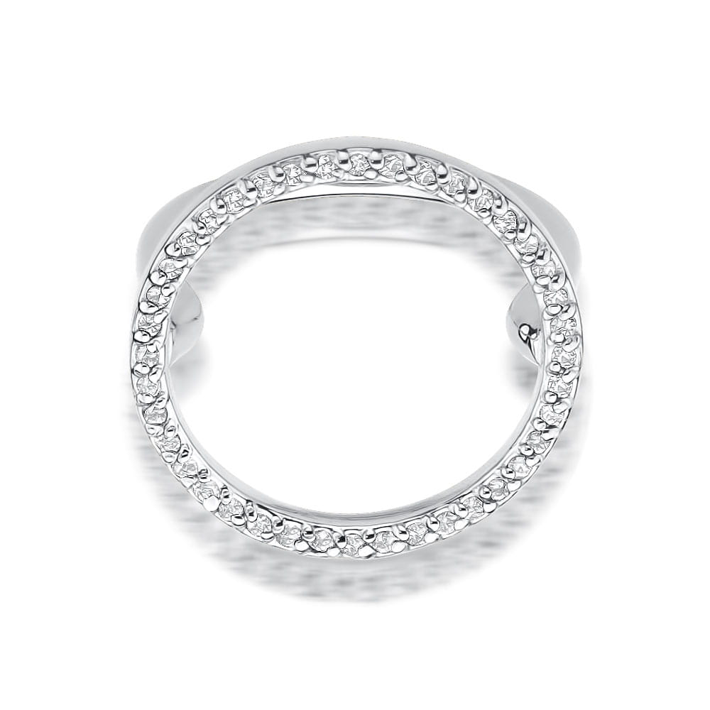 Prsteň W510 s diamantmi, biele zlato Au 585/1000 - 1