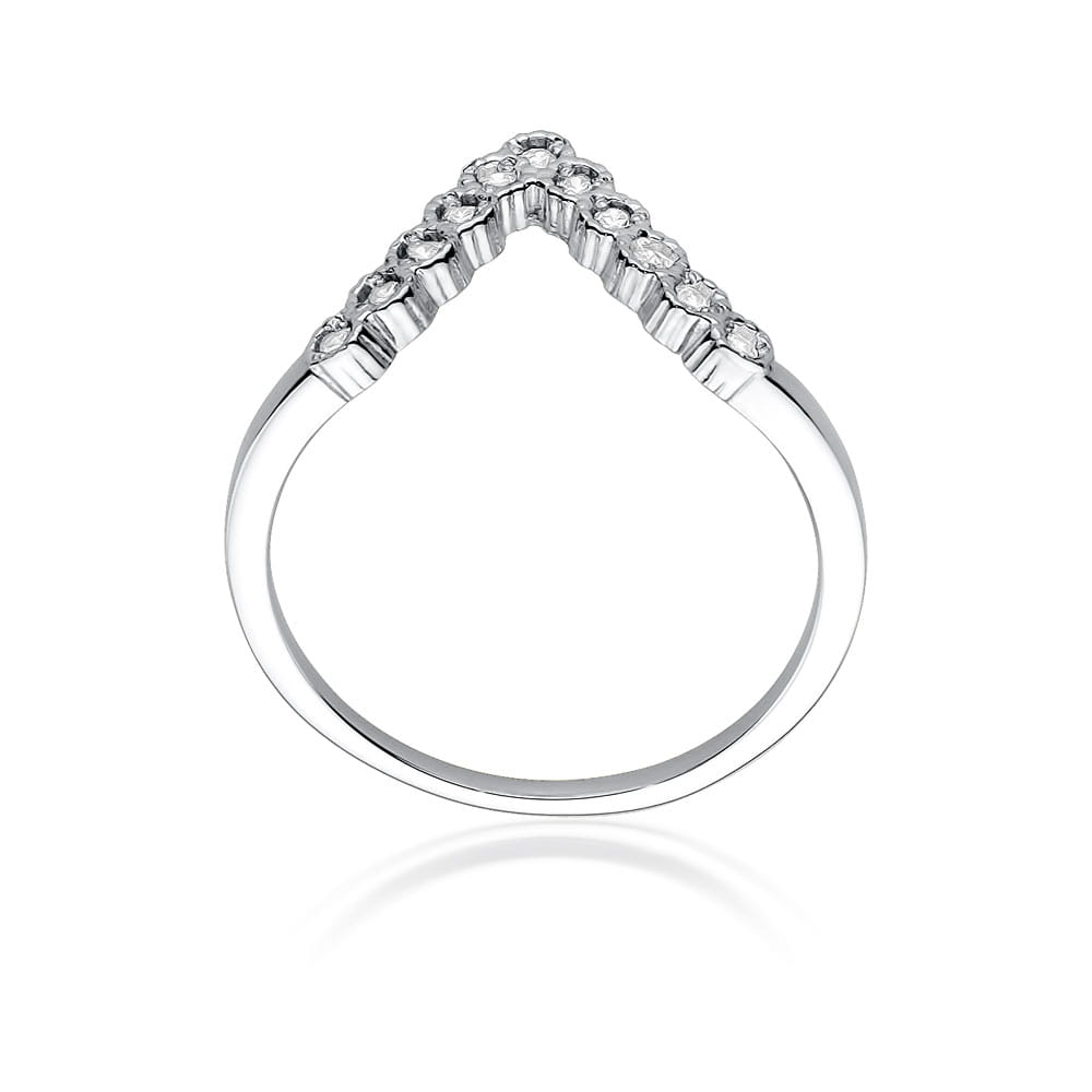 Prsteň W520 s diamantmi, biele zlato Au 585/1000 - 2