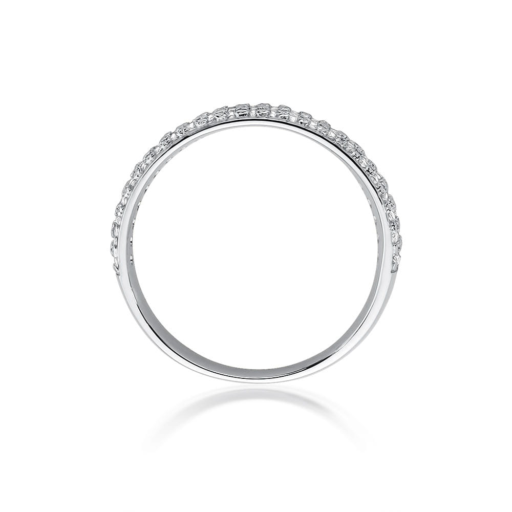 Prsteň W522 s diamantmi, biele zlato Au 585/1000 - 2