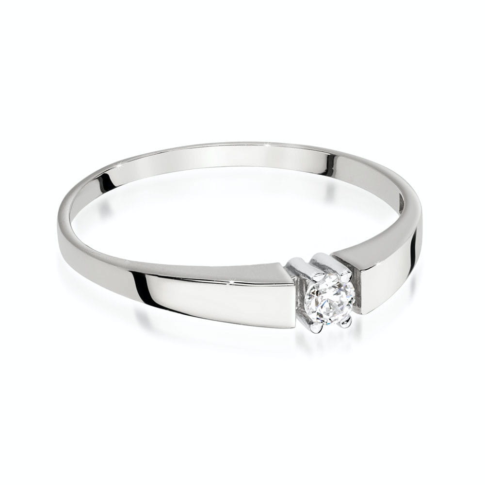 W524 Diamantový prsteň 0,08ct biele zlato Au 585/1000 - 1