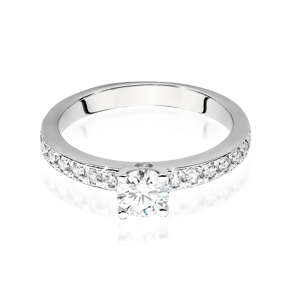W534 Diamantový prsteň 0,40ct biele zlato Au 585/1000 - 1