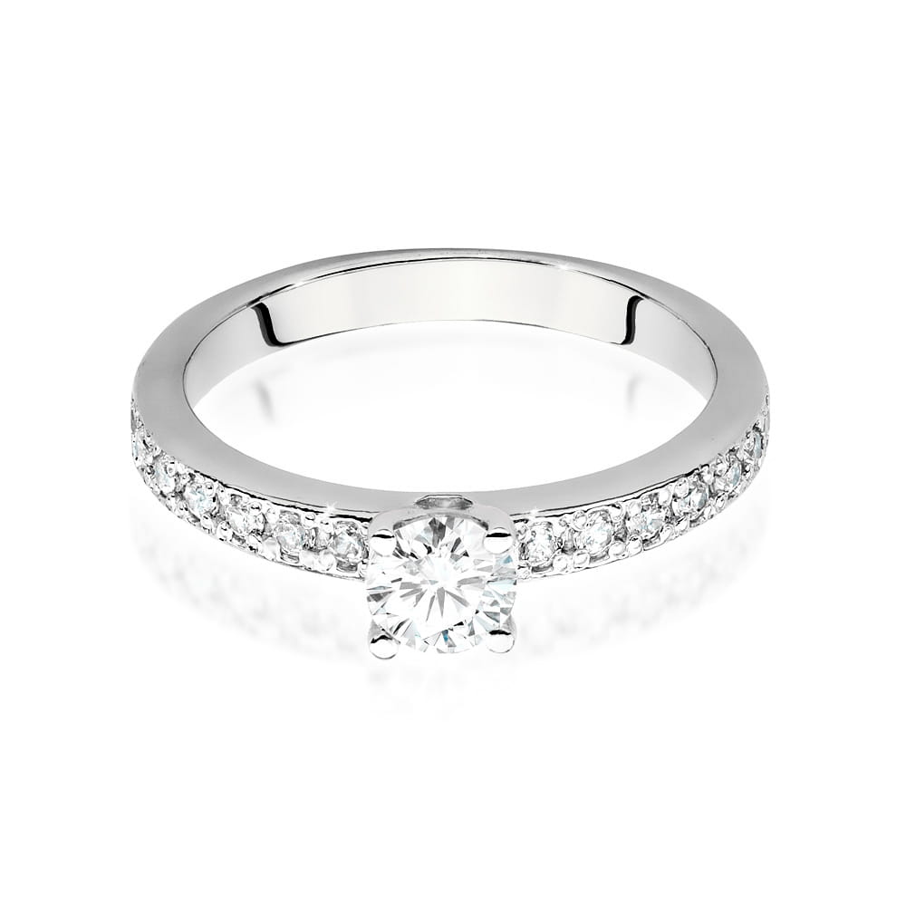 W534 Diamantový prsteň 0,50ct biele zlato Au 585/1000 - 1