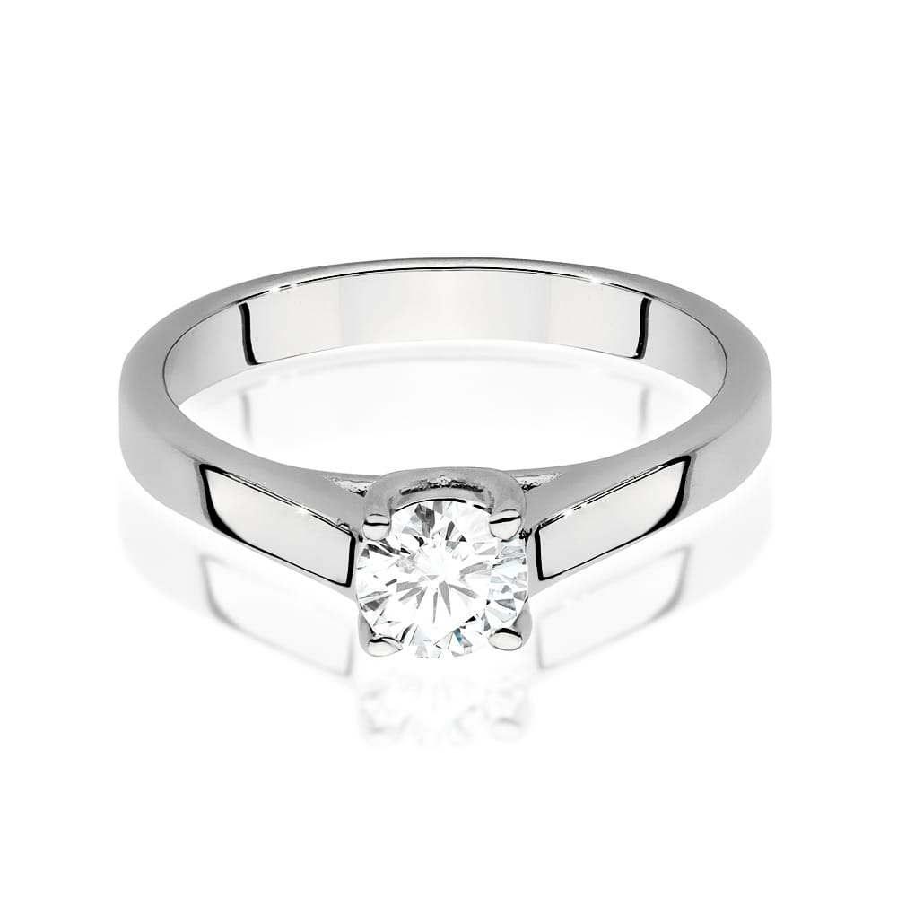 W544 Diamantový prsteň 0,50ct biele zlato Au 585/1000 - 1