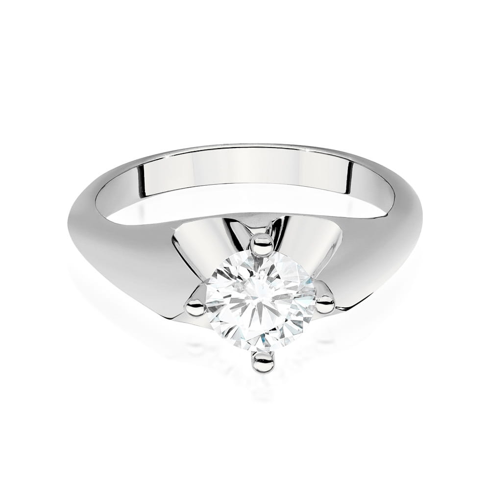 W545 Diamantový prsteň 0,70ct biele zlato Au 585/1000 - 1
